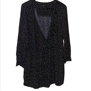 Banana Republic blue and white polka dot button down dress